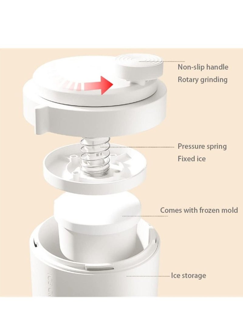 MIXDE - Portable Manual Ice Crusher Shaver Slush Machine with Thickened Stainless Steel Blades and Ice Cube Tray Mould and Glass Container for Making Drinks - Image 1