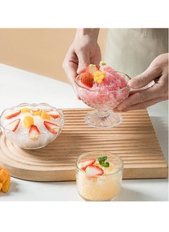 MIXDE Portable Manual Ice Crusher Shaver Slush Machine with Thickened Stainless Steel Blades and Ice Cube Tray Mould and Glass Container for Making Drinks  - Image 3