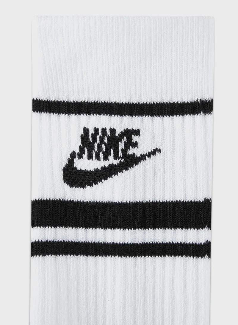 Nike 3 Pack Essential Crew Stripe Socks