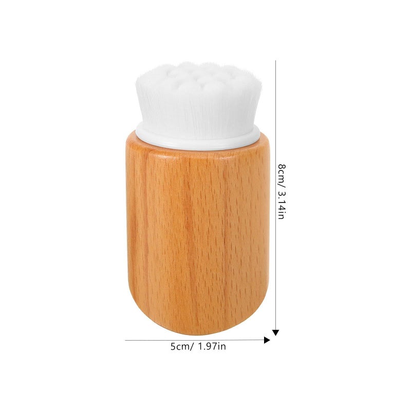 Wooden Handle Facial Cleansing Brush with Soft Bristles for Deep Pore Exfoliation Blackhead Removal - Image 3