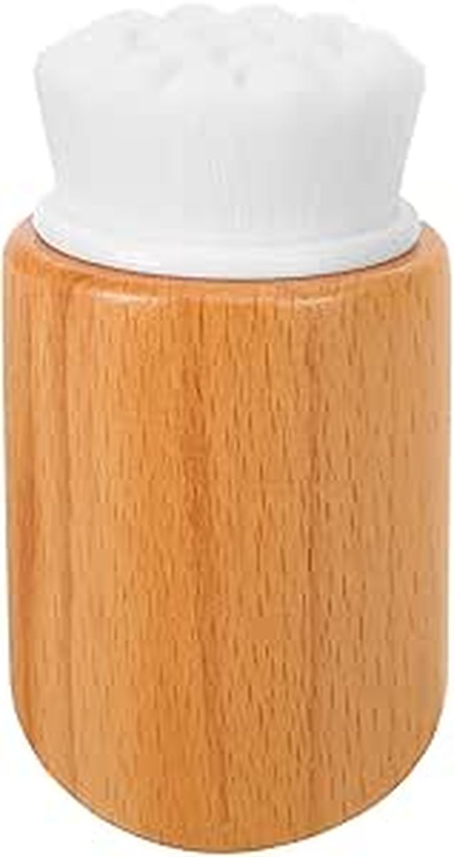 Wooden Handle Facial Cleansing Brush with Soft Bristles for Deep Pore Exfoliation Blackhead Removal - Image 1
