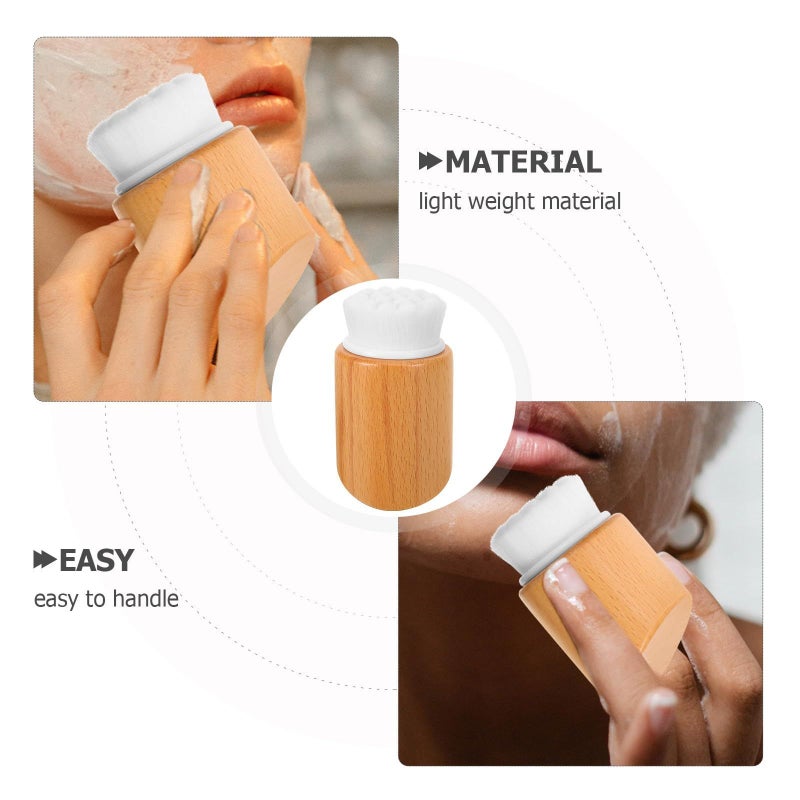 Wooden Handle Facial Cleansing Brush with Soft Bristles for Deep Pore Exfoliation Blackhead Removal - Image 4