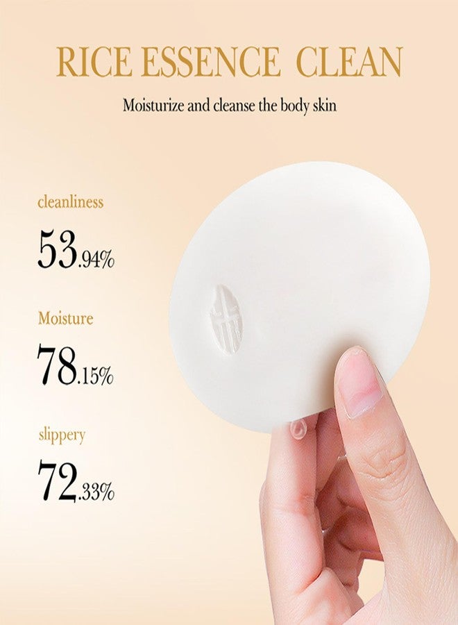 MIESCHER Rice Essence Soap, Rice Raw Pulp Essence Soap Added Rice Extract, Deep Cleaning Exfoliating & Moisturizing Cleansing Bar for Face, Body & Hands with Rich & Dense Foam, Soften Skin, 3.52oz. - Image 4