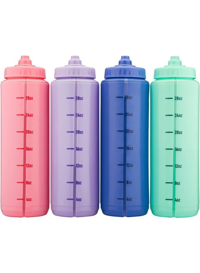 HYDRA CUP Sport [4 Pack] 32 oz Squeeze Water Bottles, Fast Flow Sports Water Bottle, Bike & Cycling Water Bottle, Travel To Go, BPA Free (Bright Colors) - Image 2
