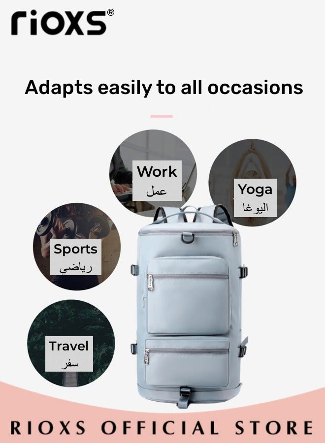 RIOXS Large Capacity Multi Pockets Gym Bag with Shoes Compartment Sports Bag with Waterproof Pocket Outdoor Sport Travel Duffel Bag for Women and Men - Image 2