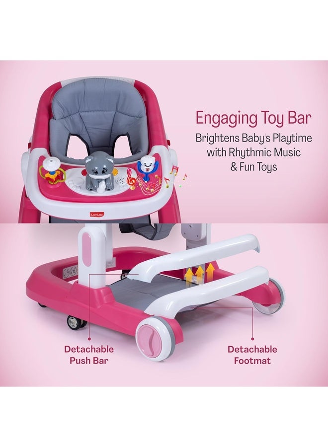 Luvlap Regal Baby Walker 9+ Months | 3 Level Height Adjustment Walker/Advanced Premium Baby Activity Walker, Pink - Image 5