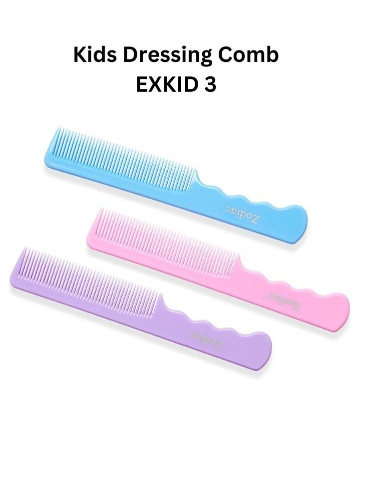 زودياك مجموعة أمشاط زودياك إكسكيد ٣ للأطفال - عبوة من ٣ أمشاط متعددة الألوان ذات رؤوس ناعمة لحديثي الولادة والأطفال الصغار | عناية لطيفة وآمنة وغير سامة