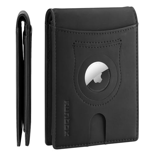 RUNBOX AirTag-Wallet-Mens-Slim-RFID Blocking Wallets Leather with Bill Compartment Air Tag Bifold Card Holder Wallet Gifts for Men Dad - Image 1
