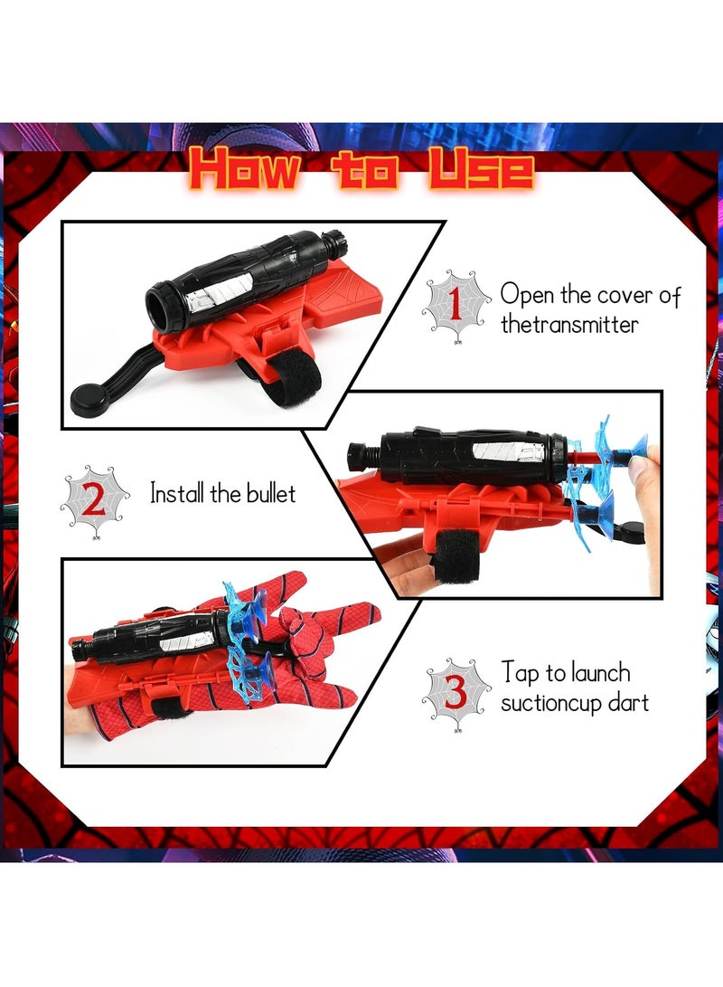 Generic Spider Web Shooter Toy Glove for Kids – Superhero Web Launcher Roleplay Set with Gloves, Darts & Wristband – Spiderman Style Web Shooting Kit for Boys & Girls – Outdoor & Indoor Action Toy Gift - Image 4