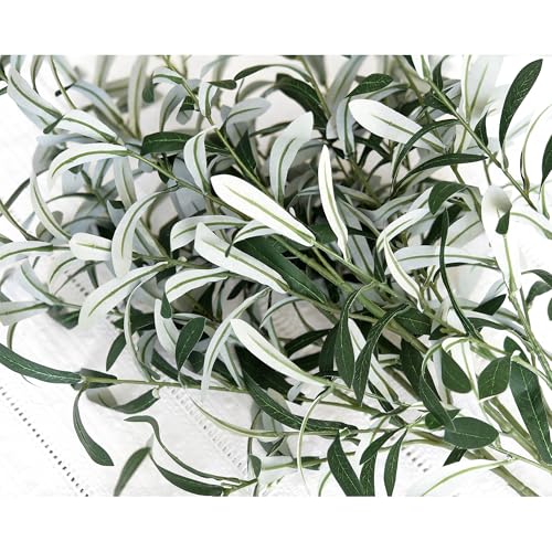 FiveSeasonStuff Lifelike Olive Branches – Premium 30-inch Faux Greenery with Realistic Gray-Green Leaves & Bendable Stems – 6 Stems for Home, Events, and Rustic Decor - Image 3