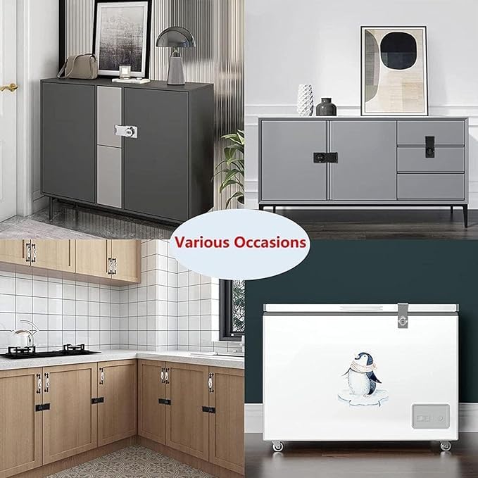 Zipzox Cabinet Password Lock AntiTheft Household Cabinet Password Hasp Locks Combination Door Lock Lock with Screws for Furniture Cabinet Mailbox Drawer Cabinet Closet Bathroom Barn Door Lock - Image 5