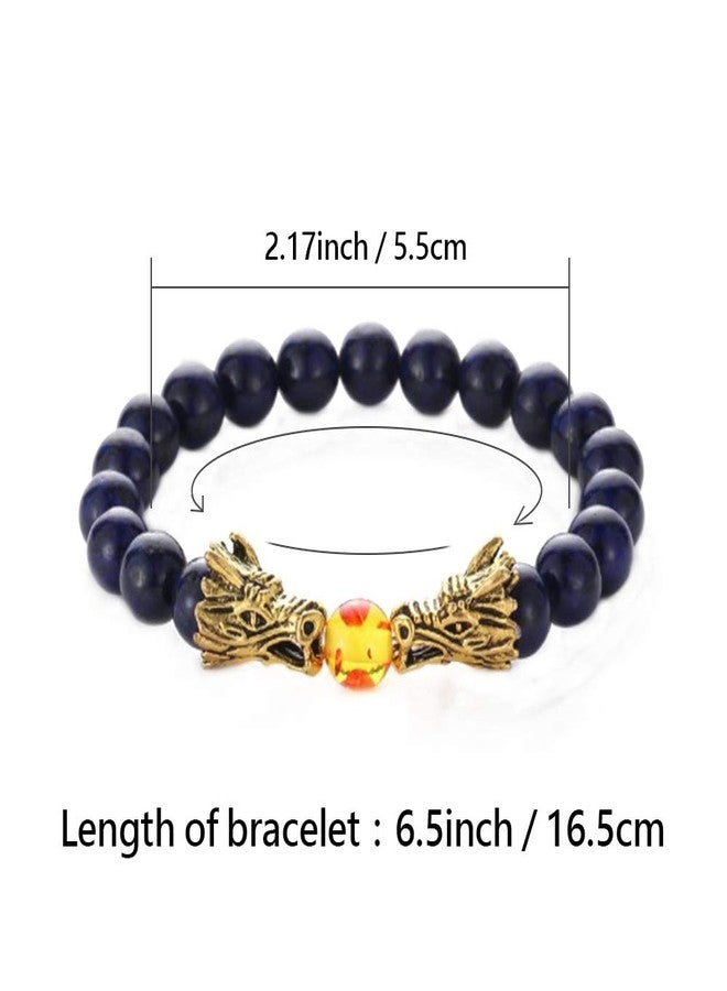 SBI Jewelry Lucky Dragon Bracelet for Women Men Family Beaded Wrap Christmas Good Luck Gift Blessing Blue Bracelet Birthday Anniversary - Image 2