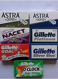 Blade Sampler 7G's Combo 35 Double Edge Blade Sampler 7 O'CLOCK NACET Astra and Goal 