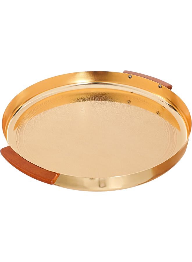 Alsaif Steel Serving Tray 36X36X4 Cm Gold - Image 2