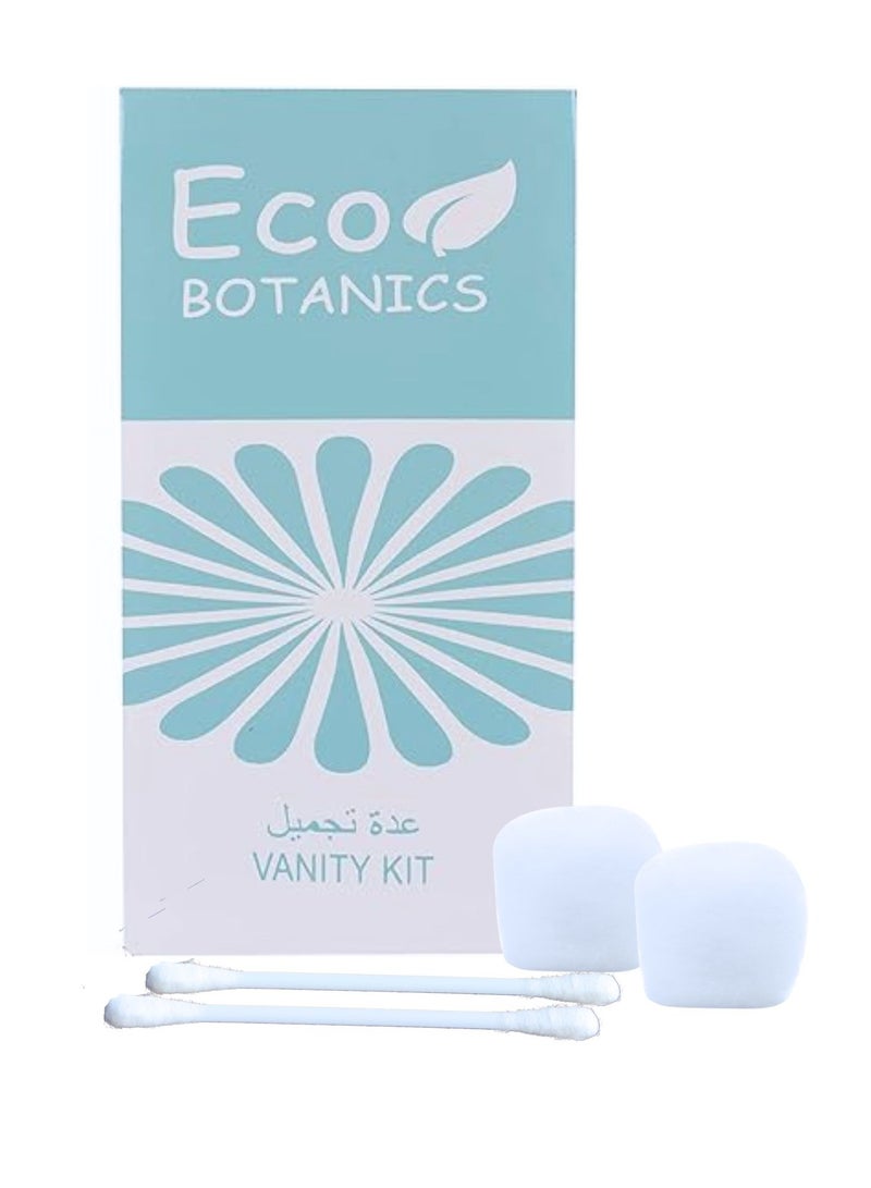 Eco Botanics 150-Piece Vanity Kit – Travel-Friendly Cotton Pads & Swabs for Personal Care - Image 1