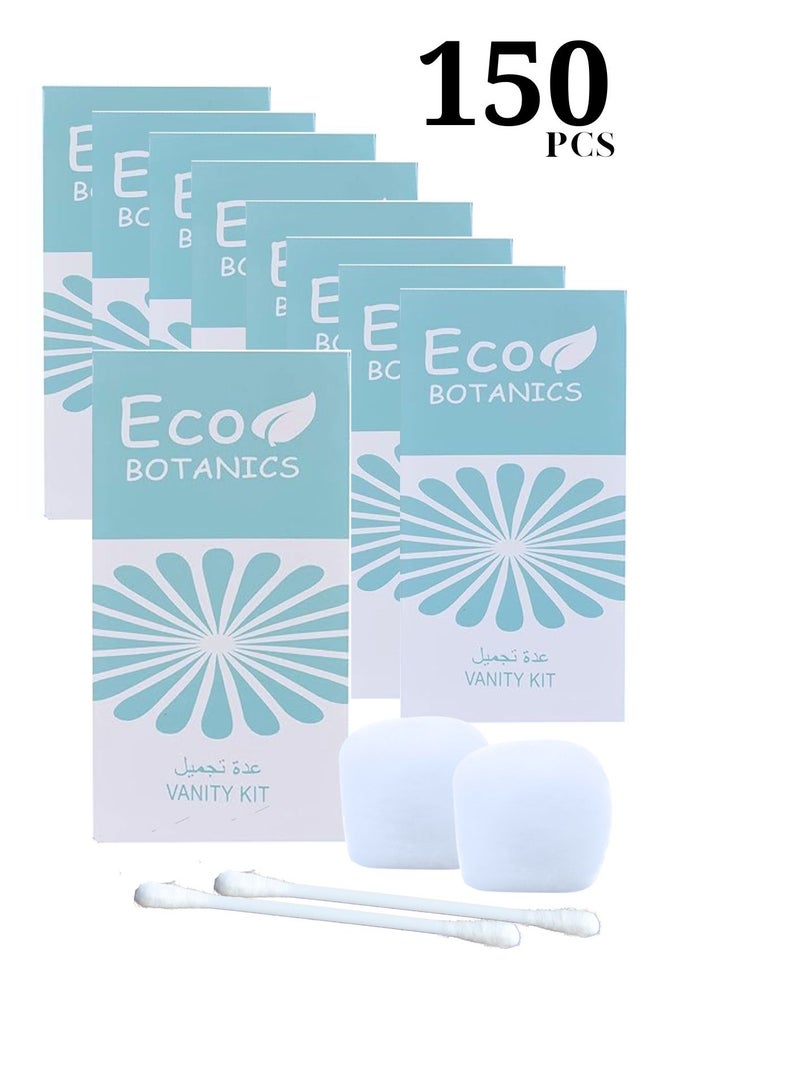 Eco Botanics 150-Piece Vanity Kit – Travel-Friendly Cotton Pads & Swabs for Personal Care - Image 5