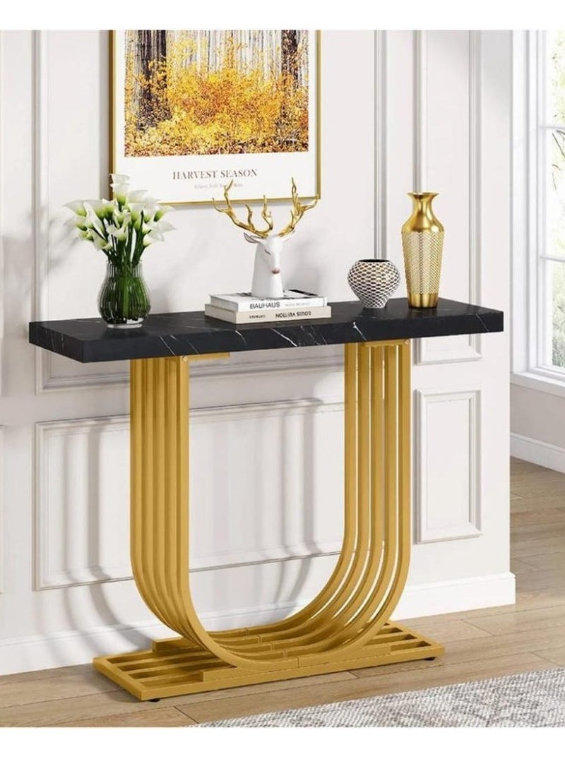 Generic Iron entrance table and black and gold marble alternative - 130 x 40 x 100 cm  - Image 1