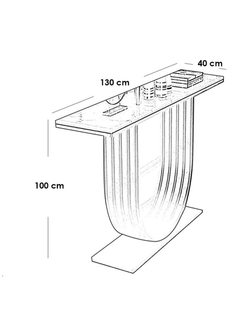 Generic Iron entrance table and black and gold marble alternative - 130 x 40 x 100 cm  - Image 2