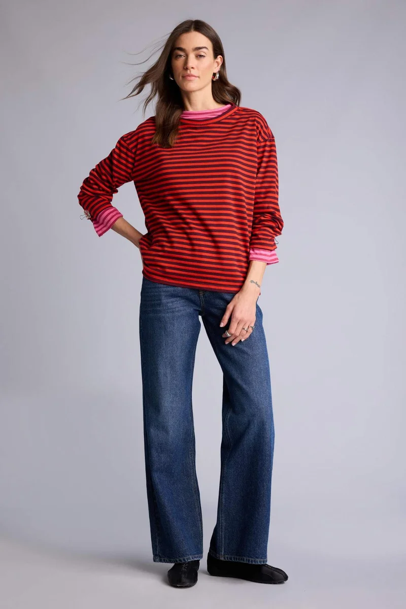 ديفاكتو Crew Neck Long Sleeve T-Shirt