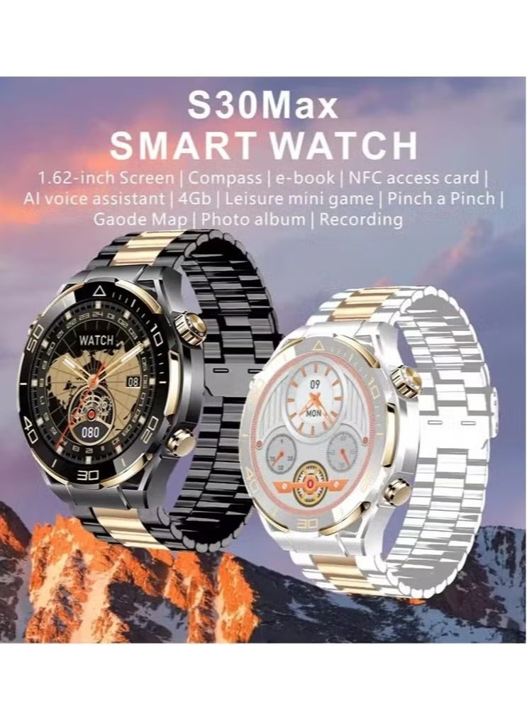 Haino Teko S30 Max Men's Smart Watch with Wireless Charger | 1.62 Inch Display, 4GB ROM, NFC, Bluetooth Call, Voice Memo, Photo Album, Compass | Fitness Tracker & Multi-Functional Smartwatch - Image 2