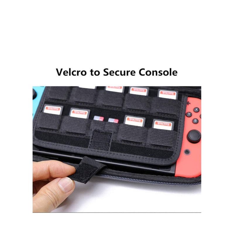 Barakah Carrying Case Compatible with Nintendo Switch/Switch OLED/Switch Lite with 2 Pack Tempered Glass Screen Protectors, Waterproof Design with 10 Game Card Slots & Accessory Pocket for Travel - Image 5
