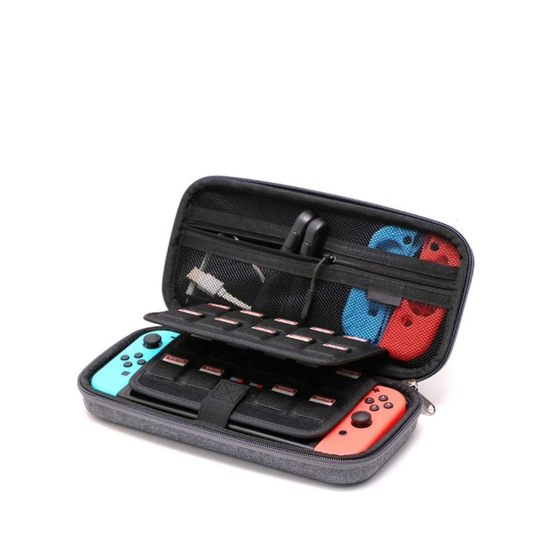 Barakah Carrying Case Compatible with Nintendo Switch/Switch OLED/Switch Lite with 2 Pack Tempered Glass Screen Protectors, Waterproof Design with 10 Game Card Slots & Accessory Pocket for Travel - Image 2