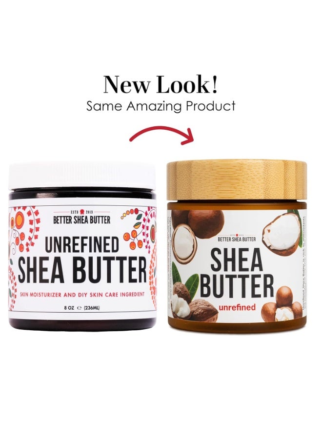 Better Shea Butter Raw Shea Butter - 100% Pure African Shea Butter for Hair and Body | with Natural Smoky Scent | Unrefined Moisturizer for Dry Skin, DIY Lip Balm, Body Butter, Lotion Bars- 8 oz Jar - Image 2