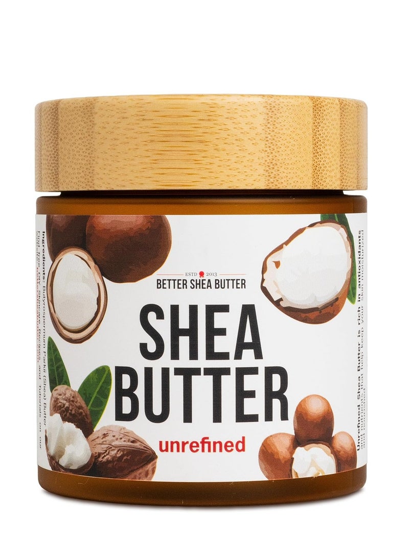 Better Shea Butter Raw Shea Butter - 100% Pure African Shea Butter for Hair and Body | with Natural Smoky Scent | Unrefined Moisturizer for Dry Skin, DIY Lip Balm, Body Butter, Lotion Bars- 8 oz Jar - Image 1