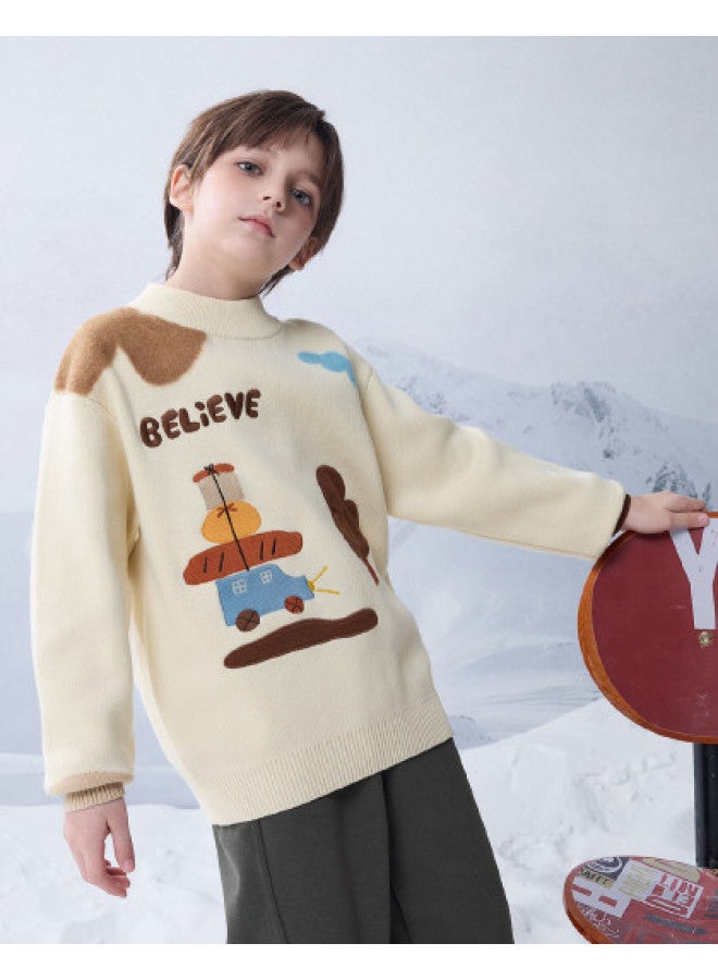 مكد معطف مكد للأولاد بنصف طوق وسادة، بأسلوب أكاديمي عصري وعادي لفصلي الربيع والخريف - Image 1