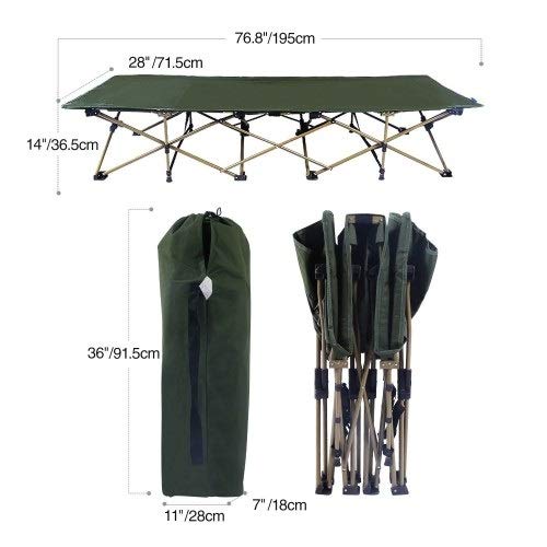 Delavala Folding Camping Cot with Carry Bag, Portable and Lightweight Bed for Adults or Kids - Image 5