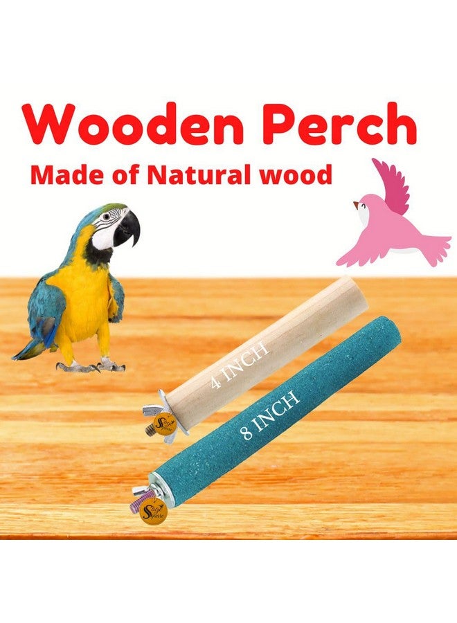 سايج سكوير مجموعة من مجاثم الرمل العادية والرملية من خشب طبيعي مقاس 4 و8 بوصات مع مسامير طحن | حامل ألعاب، تدريب، ملحقات قفص | العصافير، الببغاوات، البادجي، الكوكتيلات (عبوة من قطعتين) - Image 2