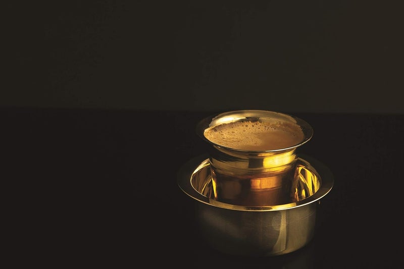 Rolimoli Special South Indian Coffee Brass Filter Handmade Tumbler Cup Set Handicraft (150 ML Pure Brass Kappi Set of 1) - Image 4