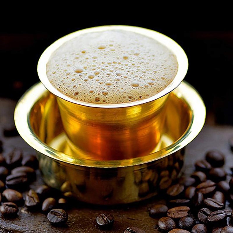 Rolimoli Special South Indian Coffee Brass Filter Handmade Tumbler Cup Set Handicraft (150 ML Pure Brass Kappi Set of 1) - Image 3