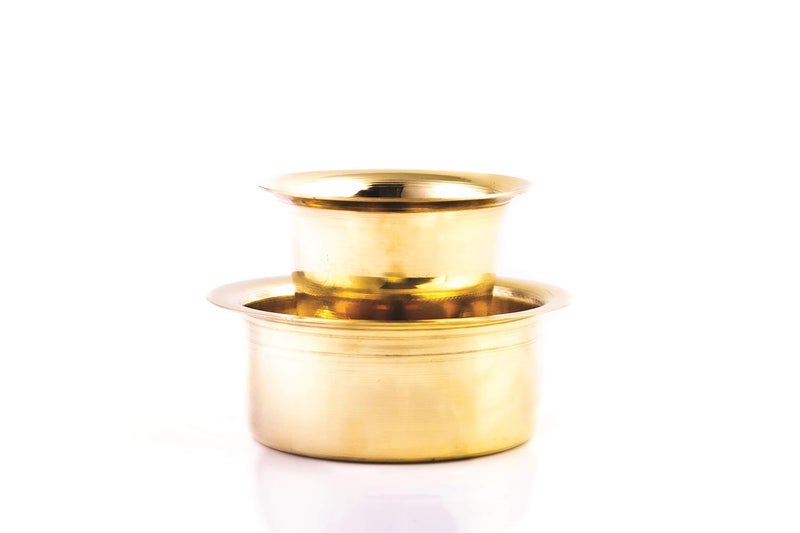 Rolimoli Special South Indian Coffee Brass Filter Handmade Tumbler Cup Set Handicraft (150 ML Pure Brass Kappi Set of 1) - Image 1