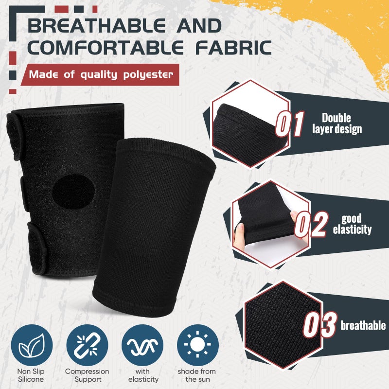 Relaxgiant 2 Pcs Kids Knee Brace, Youth Knee Compression Sleeve for Children Support for Boys Girls Basketball Volleyball Sports Gymnastics(Black,Medium) - Image 3