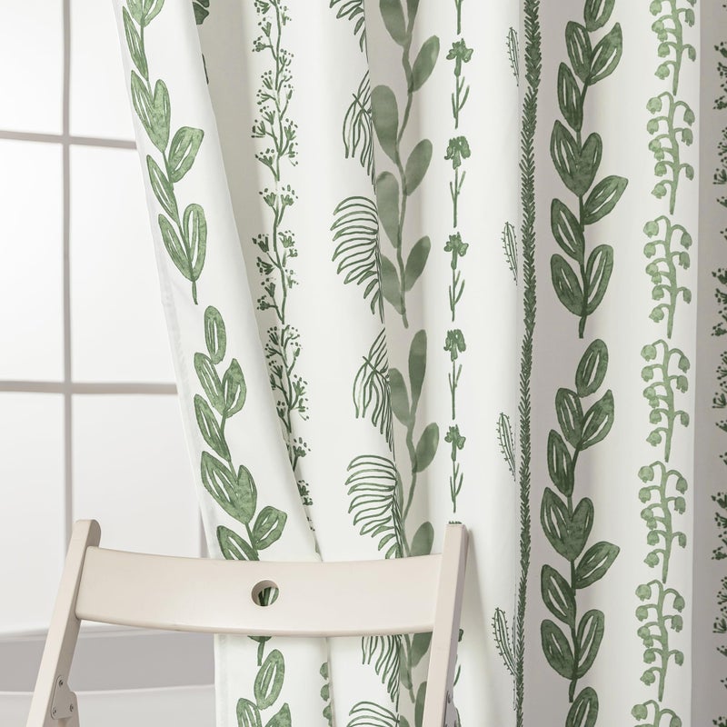 Lino Rosa Sage Green Boho Shower Curtain,Modern White Light Green Neutral Farmhouse Waterproof Fabric Shower Curtains for Bathroom,Unique Decorative Tropical Spa Botanical Nature Plant Floral Eucalyptus Decor - Image 2