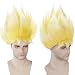 ANOGOL Hair Cap +Men Yellow Spiky Cosplay Wig Short Yellow Layered Synthetic Hair for Women Men Dress Up for Anime Cartoon Costume Party Wigs Spiky Halloween Christmas Wigs - Image 2