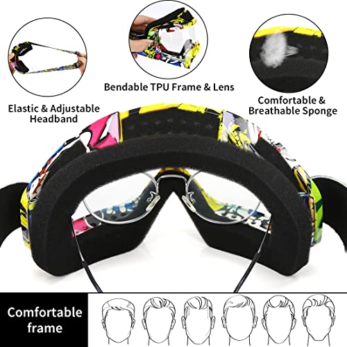 JAMIEWIN Motocross Goggles ATV Dirt Bike Motorcycle UTV MX OTG Offroad Riding Goggles Anti UV Dustproof Anti Fog Racing Skiing Goggles for Men Women Youth Kids - Image 5