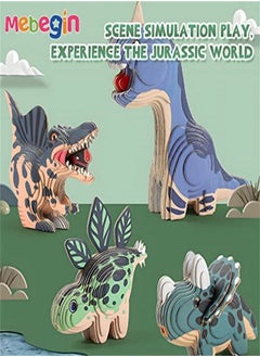 MEBEGIN 3D Dinosaur Puzzle DIY Kit, Eco-Friendly 3D Paper Jigsaw Puzzles Dinosaur Toys, DIY Papercraft Model Kits, Fun Educational Toys, Easy to Handle, Creative Decrocation, Ideal Gift for Kids Aged 3+ and Dinosaur Lovers  - Image 3
