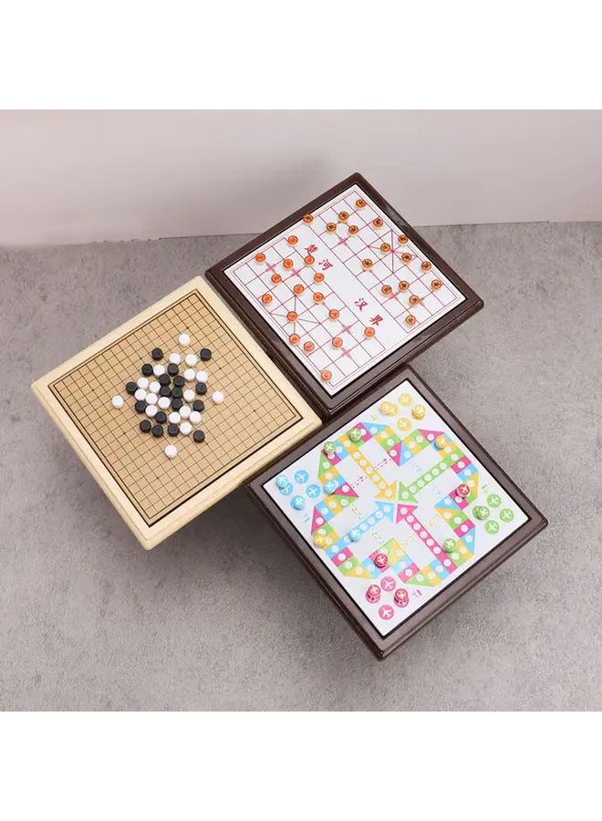 Mini Flying Chess Table With 2 Red Stools 1 12 Scale Dollhouse Board Game Set - Image 5