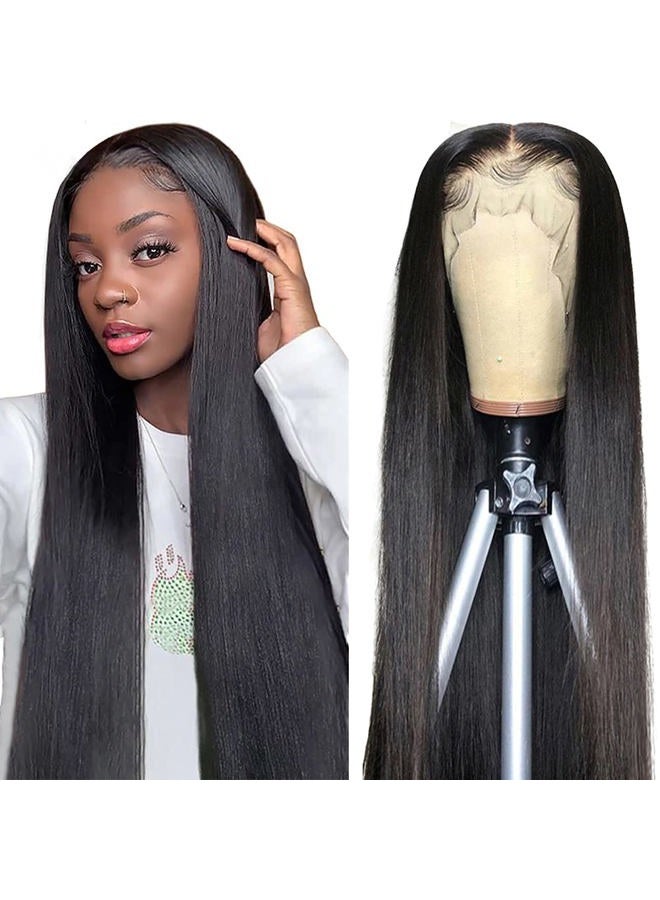 Subella HD Lace Front Wigs Human Hair Pre Plucked 220% Density 13x5 Straight HD Lace Frontal Wig with Baby Hair 12A Transparent Lace Wigs for Black Women (20inch) - Image 1