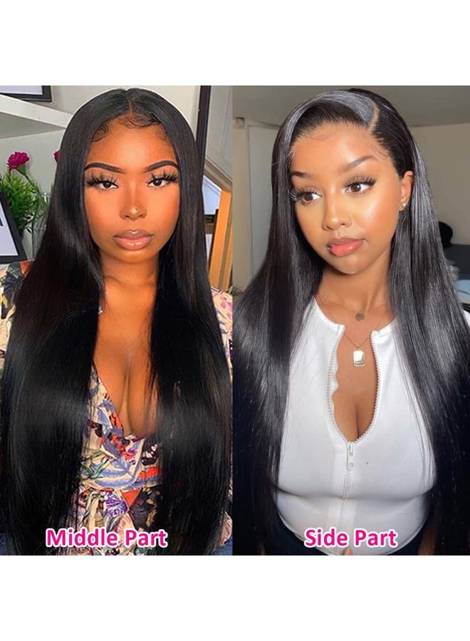 Subella HD Lace Front Wigs Human Hair Pre Plucked 220% Density 13x5 Straight HD Lace Frontal Wig with Baby Hair 12A Transparent Lace Wigs for Black Women (20inch) - Image 2