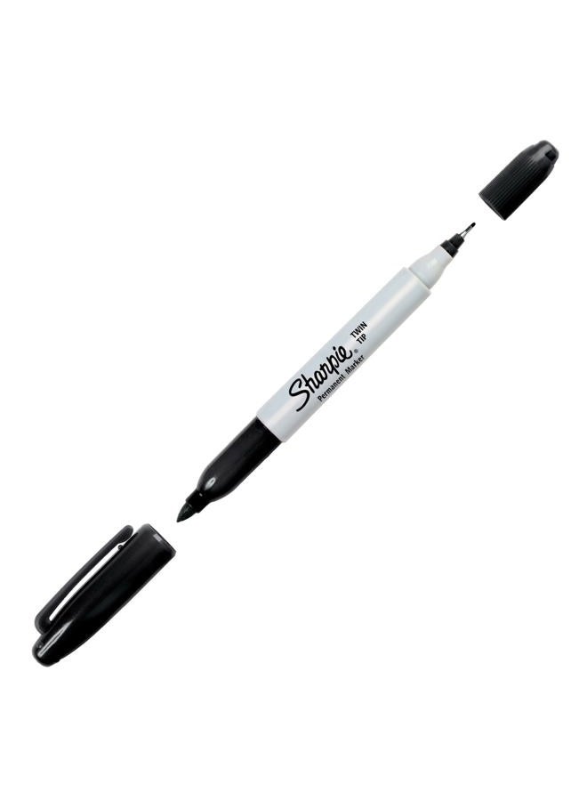 Sharpie Twin Tip Permanent Markers, Fine and Ultra Fine, Black, 12 Count - Image 4