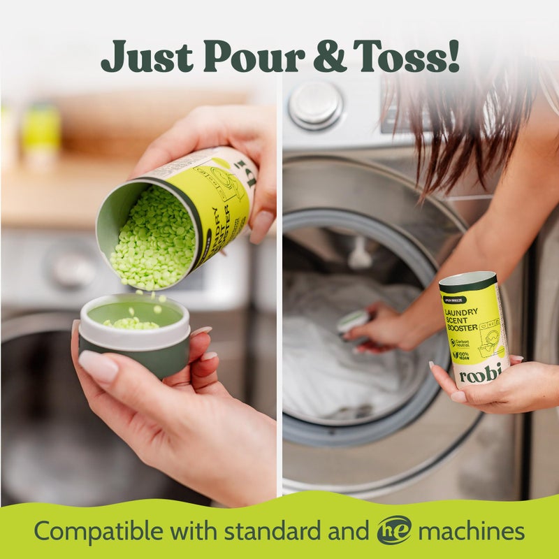 Roobi Sustainable Laundry Scent Booster Beads. Linen Breeze Fragrance Laundry Beads. Up to 20 Washing Cycles. Carbon Neutral, 100% Vegan. - Image 5