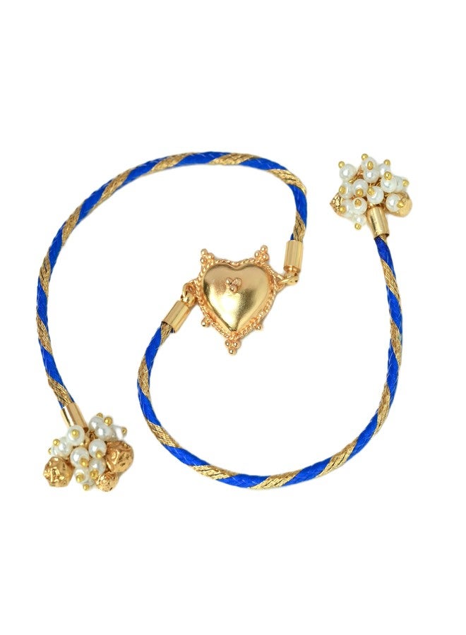 Tangerine 22k gold plated Heer Rakhi | Inspired by Heer-Ranjha | Traditional Love-Themed Rakhi - Image 1