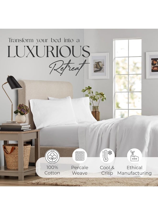 Purity Home Full Bed Sheet Set, 400TC 100% Cotton Bed Sheets, 4Pc Hotel Quality Pistachio Sheet Set, Skin Friendly Cooling Bed Sheets with Deep Pockets, Hotel Luxury Sheets for Full Bed - Image 2