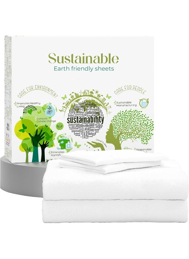 Purity Home Full Bed Sheet Set, 400TC 100% Cotton Bed Sheets, 4Pc Hotel Quality Pistachio Sheet Set, Skin Friendly Cooling Bed Sheets with Deep Pockets, Hotel Luxury Sheets for Full Bed - Image 1