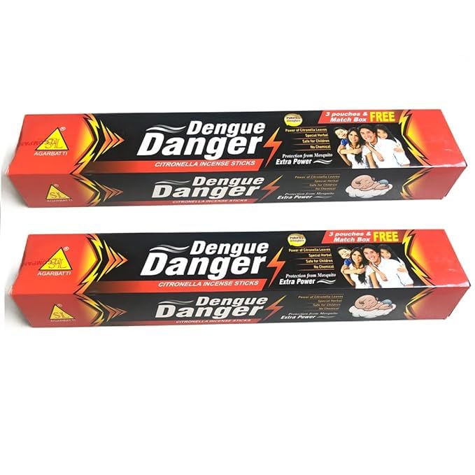 Dengue Danger Natural Mosquito Repellent Citronella Incense Stick 10 15 Pouch Helps to repells Mosquito Insects Herbal 600 GM Each Pack Pack of 2 - Image 1