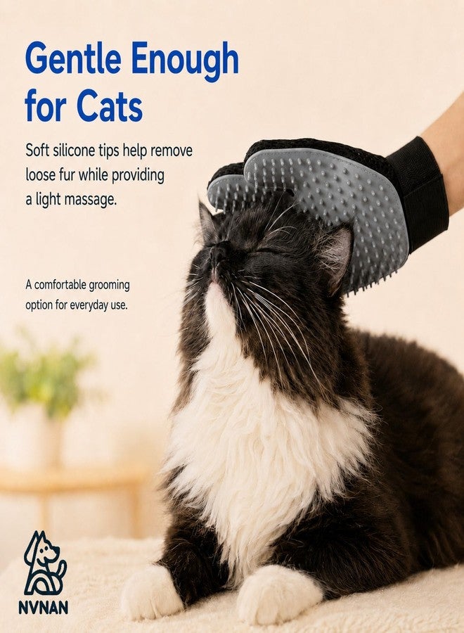 NVNAN Pet Hair Removal Glove for Dogs & Cats, 2-Pack Gray - Image 3