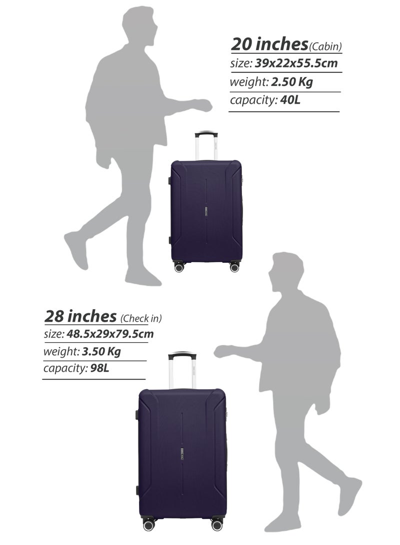 PARAJOHN Cabin Size Lightweight ABS Hardside Spinner Luggage Trolley -20 Inch | Carrying 10KG 4-Wheel Hardshell Suitcase Navy - Image 4